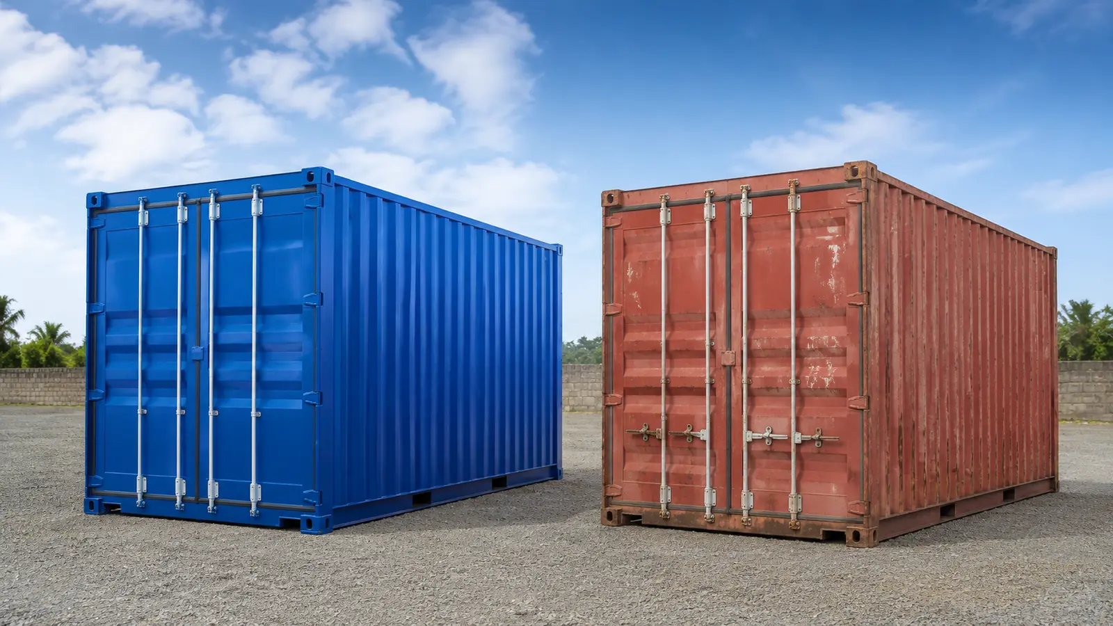 Visual reference for new vs used containers