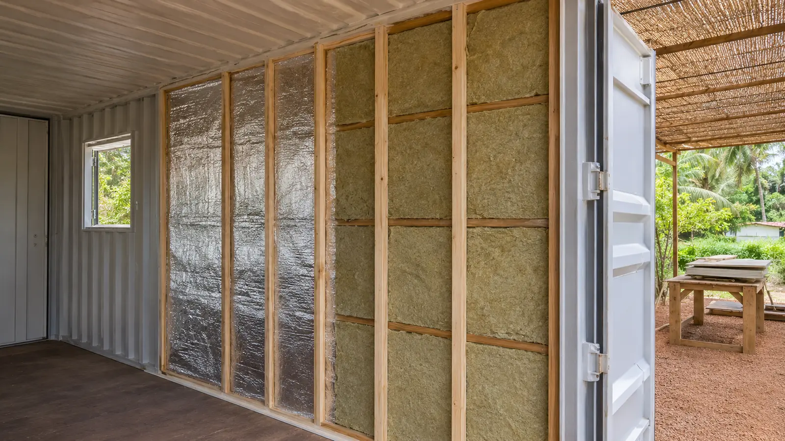 Visual reference for container insulation in tropical climates
